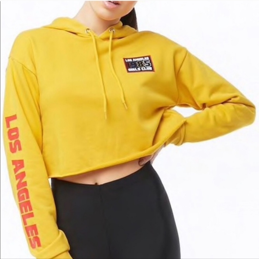 Cropped women’s top/Hoodie/Schrug  bright gold size Large